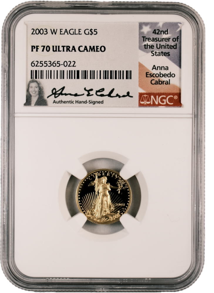 2003 W Gold Eagle $5 PF70UCAM NGC Anna Cabral - Image 2