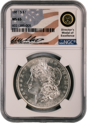 1881 S Morgan Dollar $1 MS65 NGC Miles Standish