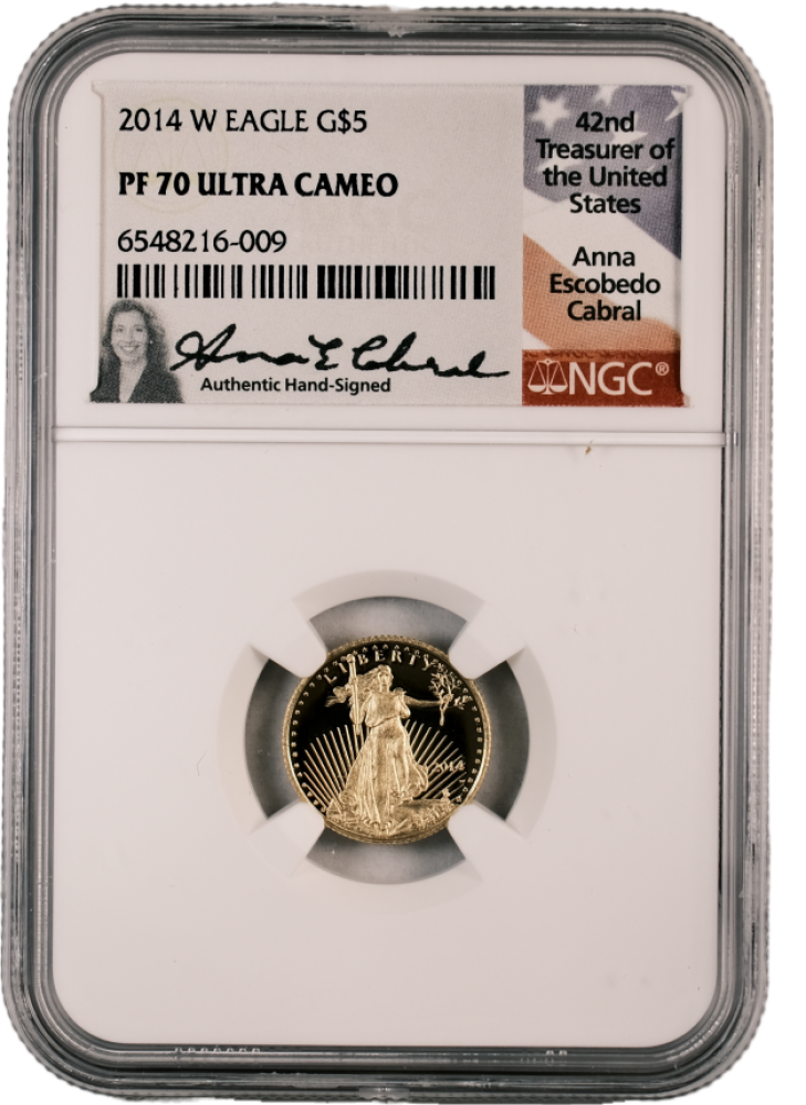 2014 W Gold Eagle $5 PF70UCAM NGC Anna Cabral - Image 2