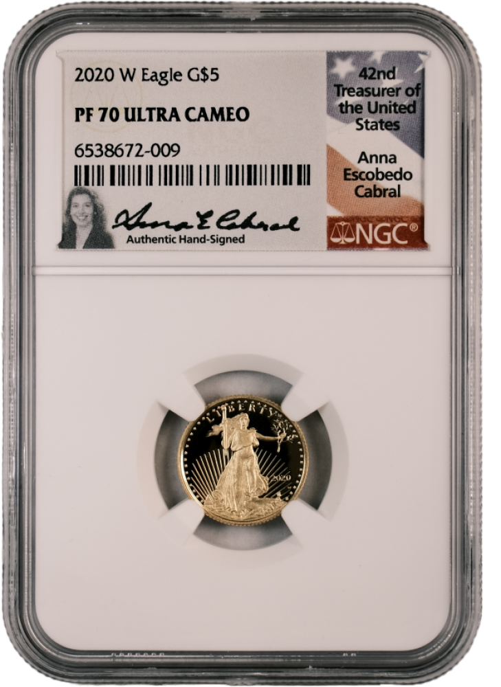 2020 W Gold Eagle $5 PF70UCAM NGC Anna Cabral