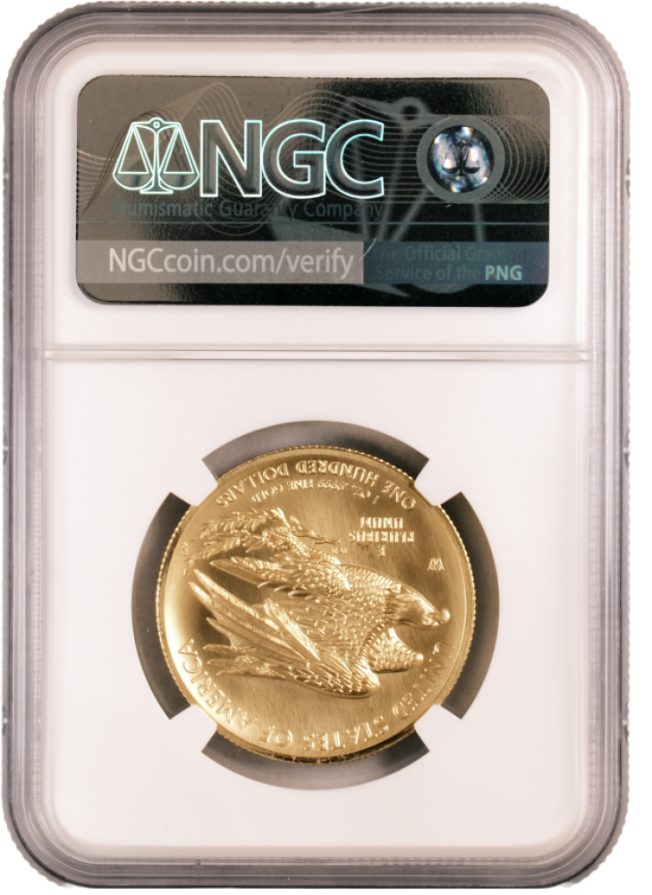 2015 W Gold Hi Relief $100 MS70 NGC ER Anna Cabral - Image 2