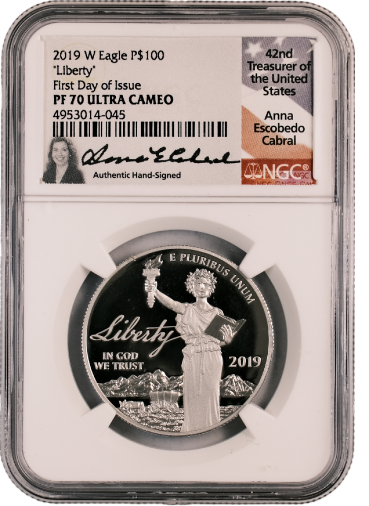 2019 W Platinum Eagle $100 PF70UCAM NGC FDOI Anna Cabral - Image 2