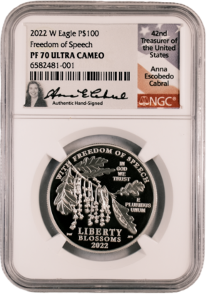 2022 W Platinum Eagle $100 PF70UCAM NGC Anna Cabral
